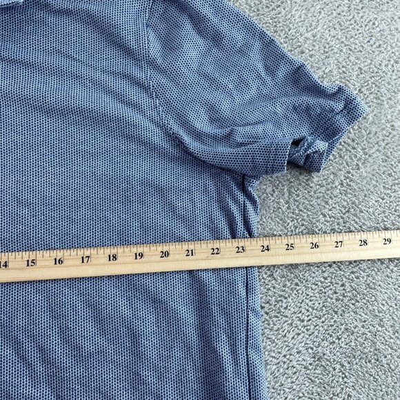 Jos A. Bank Reserve Mens  Fit Polo Shirt XL Pima Cotton Blue Short Sleeve 4064 - Picture 5 of 7